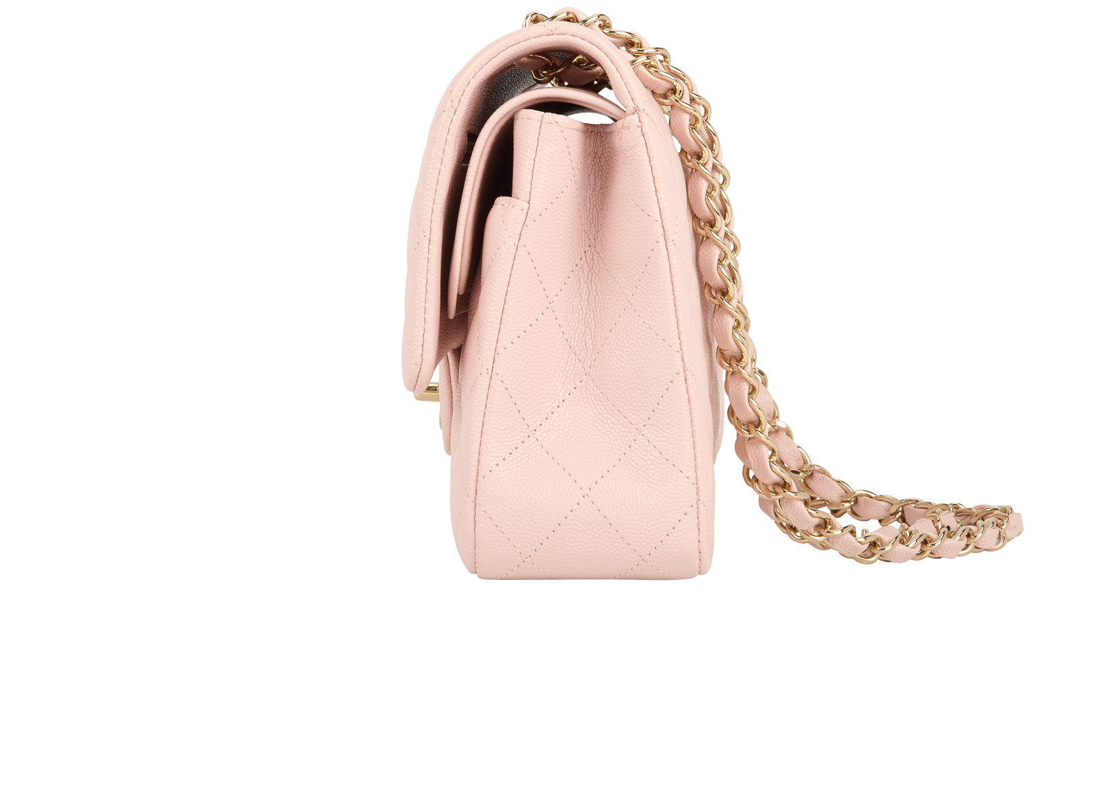 Medium Classic Double Flap, &pound;7,100, Handbags, Pink, Caviar Leather, Bottom view